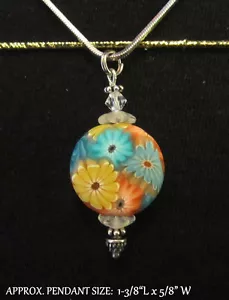 Floral Halskette - Polymer Clay - Bild 1 von 3