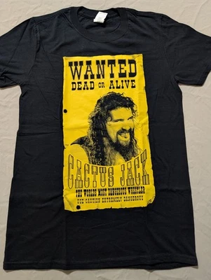 Camiseta Mick Foley Cactus Jack Wanted Dead or Alive Nueva Pequeña Foto 1 de 4