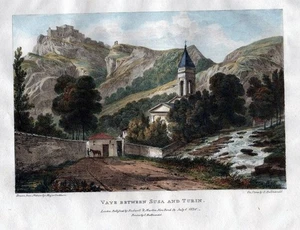 Vaie Torino Piemonte Italia Italy veduta Lithographie litografia Cockburn 1822 - Bild 1 von 1