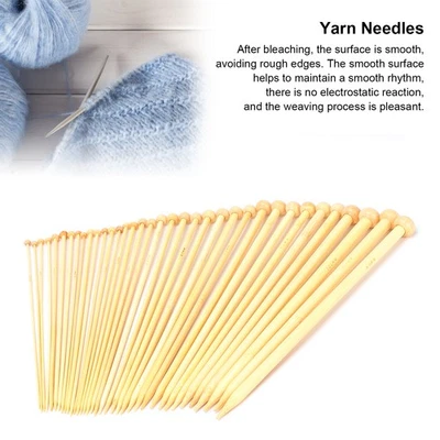 Knitting Needles Set 36 Pcs 18 Sizes Single Pointed Carbonized Bamboo Knitting N - image 1 of 4