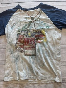 Gap Kids Shirt Boys Medium Blue White Backstage Pass Rock Tour Graphic Tee - Picture 1 of 4