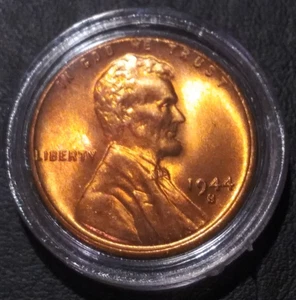 Vintage Brilliant RD, DYE MULTIPLE ERRORS 1944 S Wheat in Holder Uncirculated MT - Picture 1 of 6