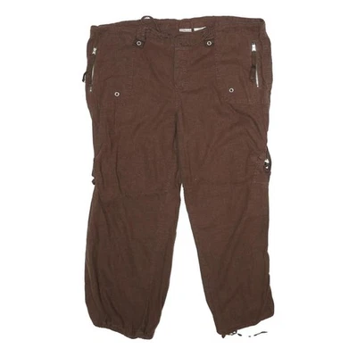 NO BOUNDARIES Girls Shorts Brown Casual Linen Blend L W40 Drawstring Pockets - Image 1 of 4