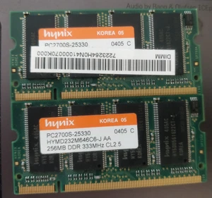 ⚡Hynix 512MB (2X256MB) DDR 333MHz CL2.5 LAPTOP RAM MEMORY HYMD232M646C6-J - Picture 1 of 2