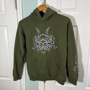 Sweat à capuche Silver Point jeune grand vert pull tribal année 2000 patineur sweat - Photo 1 sur 13