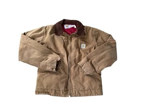 Vintage Carhartt Detroit Jacket Youth Size 16 (adult XS) Brown Quilt Lined JQ606 - Picture 1 of 9