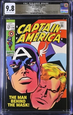 1969 Marvel Comics Captain America 114 CGC 9.8. Classic Cover. Pedigree - Image 1 of 2