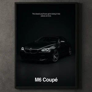 BMW M6 Coupe Poster - Luxus Sportwagen Wandbilddruck, Modern GT V8 Dekor 20x30 - Bild 1 von 21