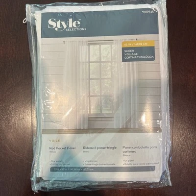 Selecciones de estilo Sheer Voilage 59 pulgadas X 63 pulgadas/149,86 cm X 160,02 cm. Foto 1 de 2