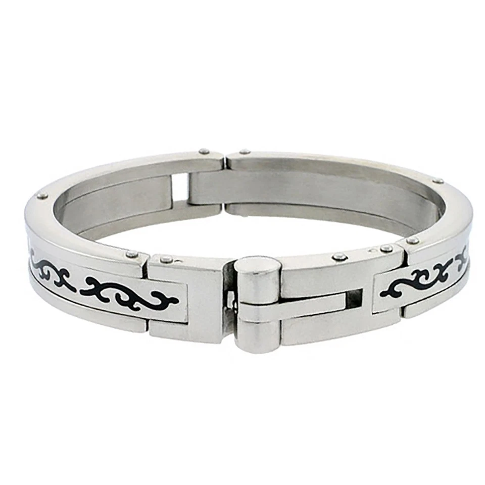 Pulsera Hombre 15MM Acero Quirúrgico Esmalte Estampado 8.5" Foto 1 de 1