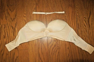 36 A B C ❤️ INCREÍBLE ❤️ SUJETADOR TOP ❤️ ALMOHADILLAS SUAVES PUSH UP BEIGE SATINADO TOCADOR NUEVO - Imagen 1 de 7