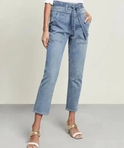 Veronica Beard Logan gerades Bein schmale Jeans Bindegürtel Clearwater Größe 24 328 $ - Bild 1 von 20