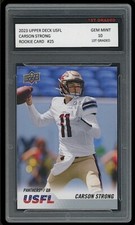 CARSON STRONG 2023 UPPER DECK USFL 1ST GRADED 10 ROOKIE CARD PANTHERS #25