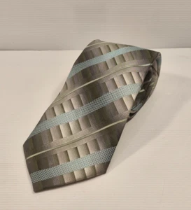 Daniel Salivatore Blue & Grey Striped Tie Men’s Business Formal Work Necktie - Picture 1 of 5