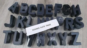 4D Gloss Acrylic Bike Motocycle Number Plate digits 3mm letters 64mm Set x350 - Picture 1 of 5