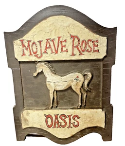 Vintage Wirtshaus Schild Repro Werbung Aufsteller hängend MOJAVE ROSE OASE 70er Jahre - Bild 1 von 18
