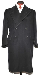 RARE 1940'S VINTAGE TRENCH COAT NAVY HEAVY WEIGHT THICK WOOL 40 SHORT - Picture 1 of 8