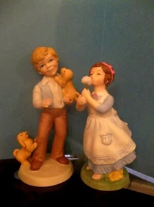 AVON "WISHFUL THOUGHTS" & "BEST FRIENDS" 1981-1982 Porcelain Figurines 5-6" tall - Picture 1 of 6