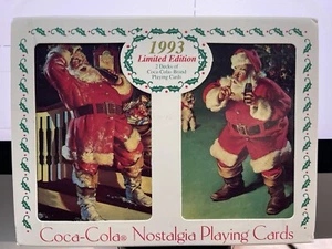 COCA COLA 1993 LE Santa Nostalgia Playing Cards with Tin 2 Decks Sealed Coke - Picture 1 of 2