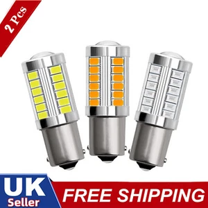 2X 1156 LED Bulb BA15S 382 SMD Super Bright Reverse & Brake 6000K White 9-32V DC - Picture 1 of 6