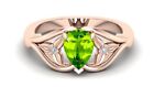 Peridot Diamond Mother's Day Band Anniversary Engagement Ring For Girls 14k Gold
