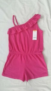 NWT Gymboree Hop n Roll Pink Floral One Shoulder Ruffle Girl's Romper 8 - Picture 1 of 2