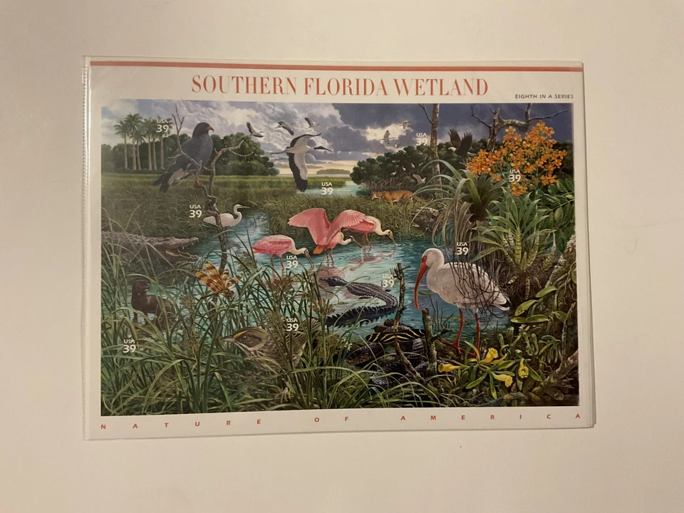 Nature of America Southern Florida Wetland 39¢ USPS 8 Postage Stamps Unused 2005 - Image 1 of 1