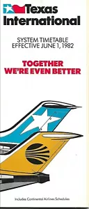 Airline Timetable - Texas International - 01/06/82 - includes Continental - Bild 1 von 1