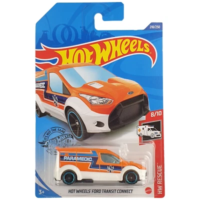 Ford Transit Connect Van Rescue Orange 218/250 2018 Hot Wheels NUEVO enviado en caja Foto 1 de 4