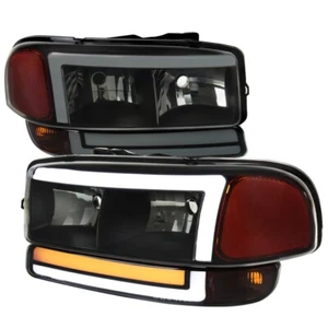 PARA 01-06 GMC Yukon 02-06 GMC Sierra Faro Señal LED Negro Lente Ahumada - Imagen 1 de 3