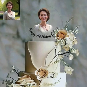 Custom Birthday Cake Topper with Photo Personalized Name Cake Decoration Acrylic - Picture 1 of 5