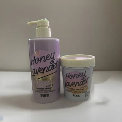 Victoria’s Secret Rosa Miel Lavanda Cuerpo Loción/Exfoliante Nuevo Conjunto Dúo Foto 1 de 4