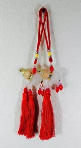 Wu Lou/Wu Lu chino con cuentas y borlas rojas, dije colgante de calabaza, feng shui - Imagen 1 de 3