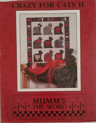 1990 Debbie Mumm"Crazy for Cats II" Quilt Pattern Template Free Techniques 32x41 - Image 1 of 2