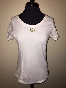 Notre Dame Irish Antigua Women's NCAA NWT Medium White Soft S/S Shirt Style Pep - Picture 1 of 9