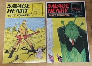 Cómics de Matt Howarth Savage Henry #1 y 4 Vortex como nuevos en caja b/b noche de apertura sin nombre - Imagen 1 de 3