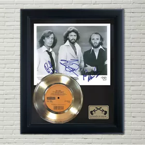 Bee Gees "To Love Somebody" Framed Gold Record Reproduction Signatures - Picture 1 of 3
