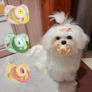 Pet Calming Pacifier Silicone Pacifier Dog Cat Chew Toy Food Grade Pet Supplies - Picture 1 of 11
