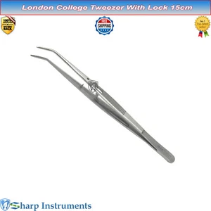 Cotton & Dressing Plier London College Tweezer With Lock Surgical Atraumatic - Bild 1 von 4