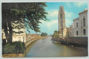 Postcard Lincolnshire, Boston Stump and river Witham - Picture 1 of 2