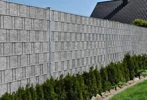 Venezia (hellgrau) - Design Vlies Sichtschutz für Doppelstabmattenzaun PVC frei - Bild 1 von 4