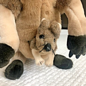 Discovery Channel Kangaroo Plush with Pouch Baby Joey 20" Wired Legs Arms 2000 - Picture 1 of 16