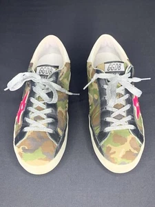 Golden Goose Superstar Deluxe Sneakers Womens 38/7.5 Camo Suede Pink Star P22 - Picture 1 of 19