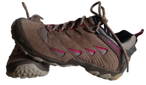 Merrell Stone Brown Leather Vibram Hiking Shoes Style J12058 Women's Size 7 - Picture 1 of 12