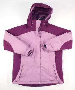 L.L. Bean Jacket Women's Large Primaloft Insulated Ski Snow Hooded Pink Purple - Picture 1 of 17