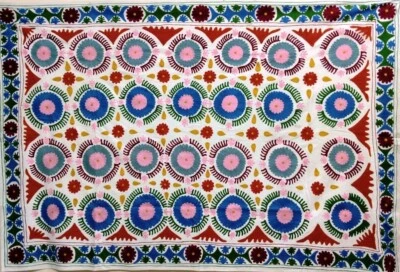 SUZANI LANA BORDADO PARA CAMA, COLGANTE DE PARED, MANTEL Foto 1 de 4