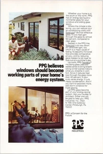 PPG Industries 1970s Vintage Print Ad Energy-Saving Windows SolarCool - Picture 1 of 1