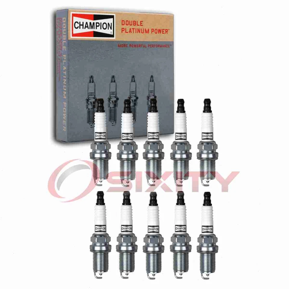 10 pc Champion Double Platinum Spark Plugs for 2004-2005 Porsche Carrera GT nv - Image 1 of 4