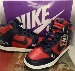 Nike Supreme x Dunk SB High By Any Means rojo azul marino para hombre 7/mujer 8,5 - Imagen 1 de 14