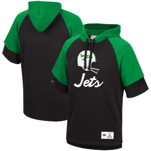 Mitchell & Ness NY Jets Kurzarm Hoodie 4XL Neu mit Etikett NFL Schwarz & Grün - Bild 1 von 9